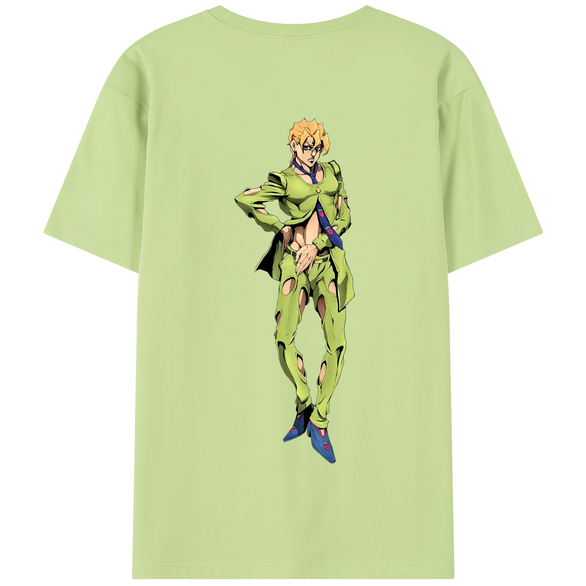 （画像用） ジョジョの奇妙な冒険 パンナコッタ?フー JoJo's Bizarre Adventure Pannacotta Fugo 綿100％半袖Tシャツ（背面プリント）